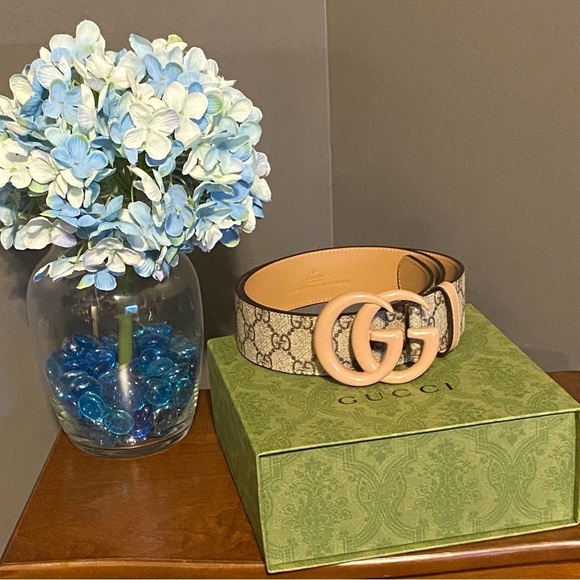 GUCCI Marmont Beige/Tan with “GG” Monogram Belt, NIB - Picture 8 of 14